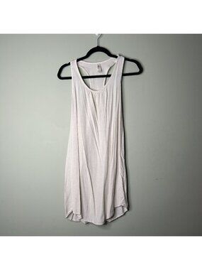Mahina Hawaii Off White Scoop Neck Racerback Mini Dress Women's Size Medium M